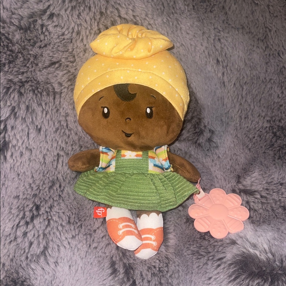 Fisher Price Cuddle and Chim Baby Doll Adorable Brown Yellow Plush